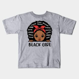 Black Girl, Black Girl Magic, African American Girl Kids T-Shirt